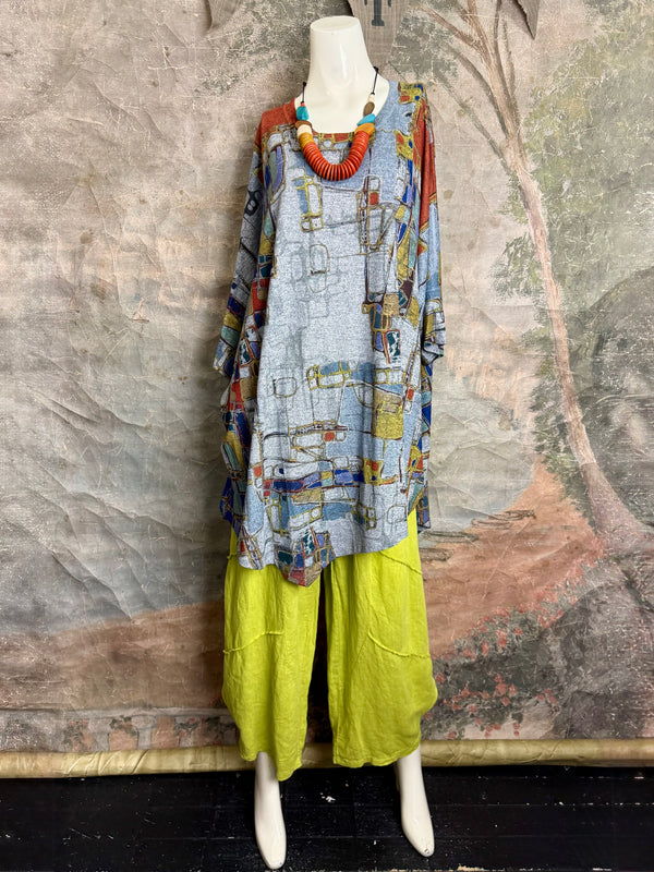 T721T Oversized Dolman Slv Top-Mapped In Color