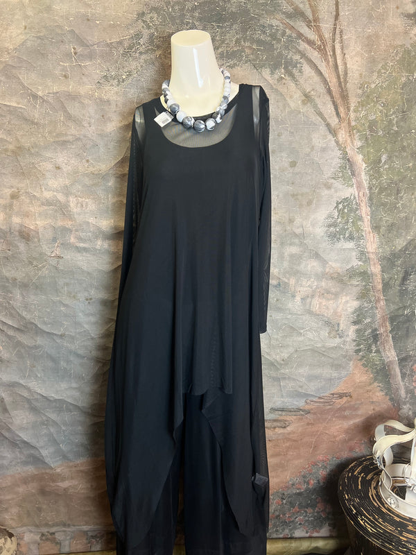 SH-4281 Mandy Top-BLACK MESH