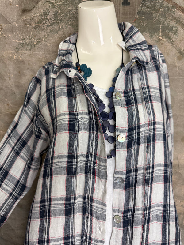 MP-ELT550 Plaid Boyfriend Shirt