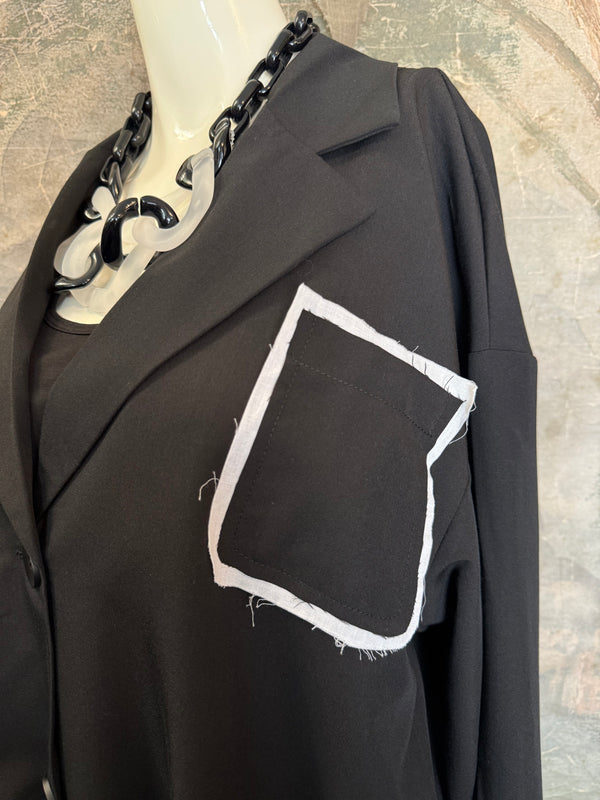 69583 Chic Blazer Jacket W/Trim