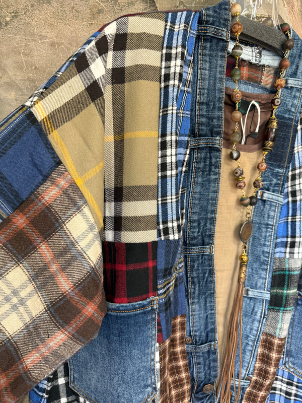 5573 Lodge Flannel Cardigan-Mix D