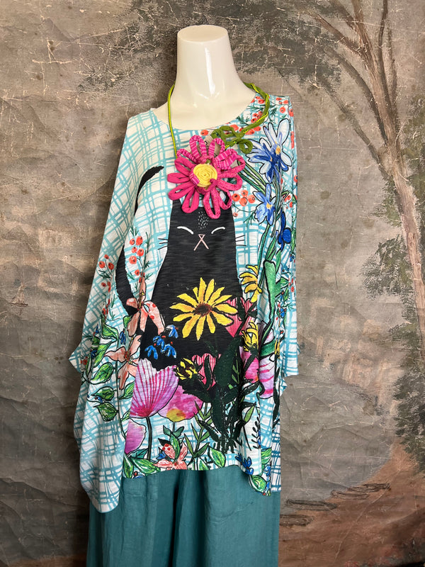 T1369K White Knit Whimsy Top-Misty Bloom