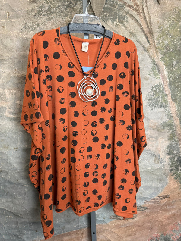 715CL-MOON Oversized Tunic Tee-Cedar