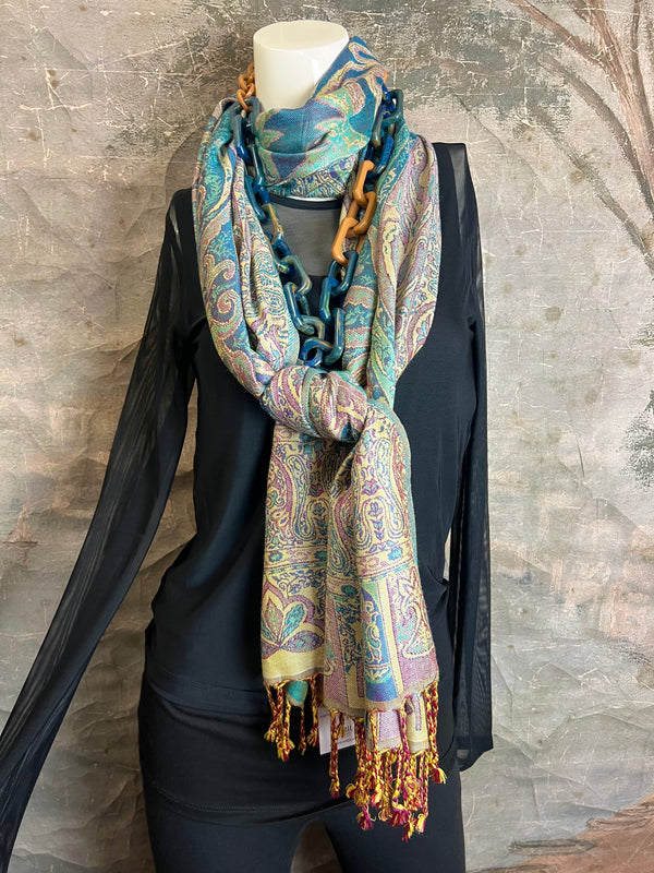 16630 ANU REVERSIBLE SCARF-BUTTER PAISLEY