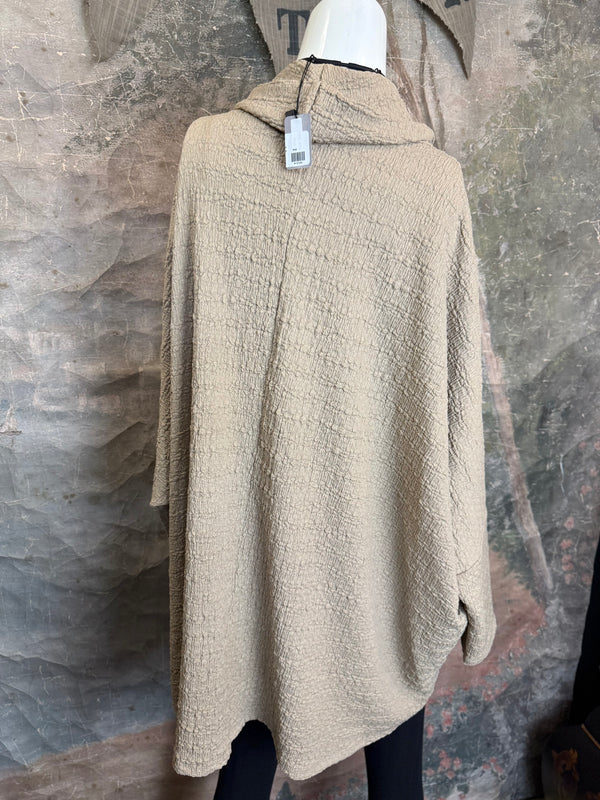 T1076 Waffle Knit Pullover-Mocha