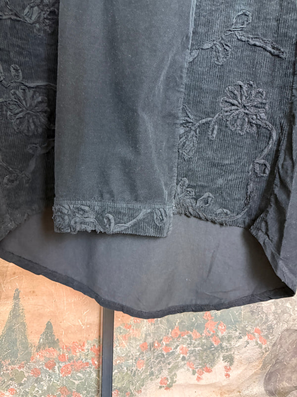92178-62 Needlework Hoody Dress-Black