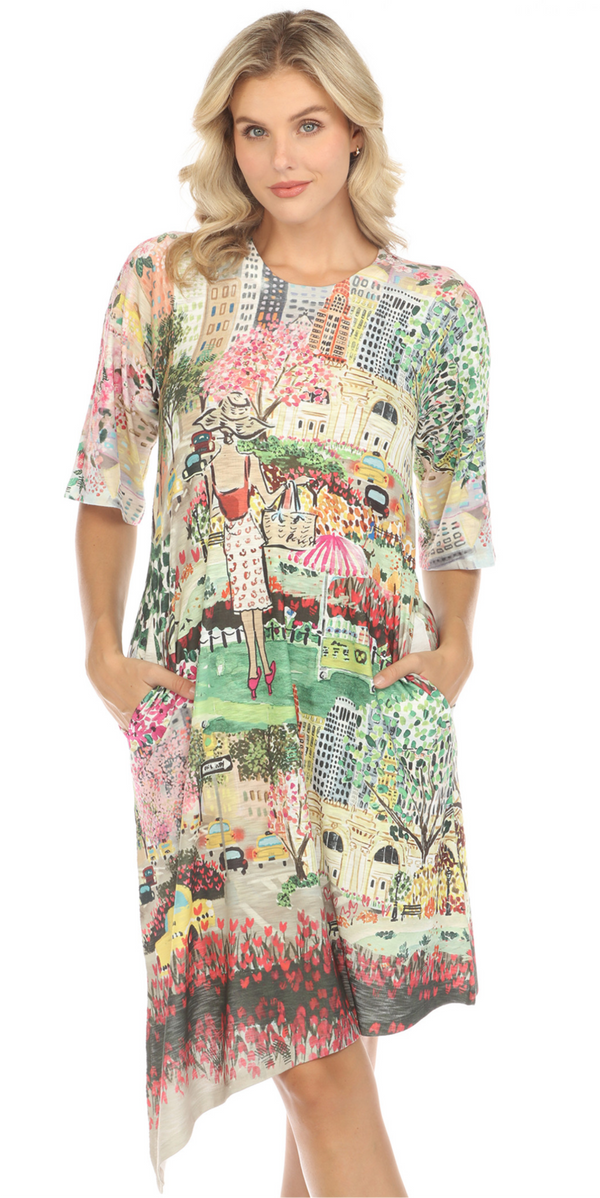 ND473K City Gal Cotton Mix Pocket Dress