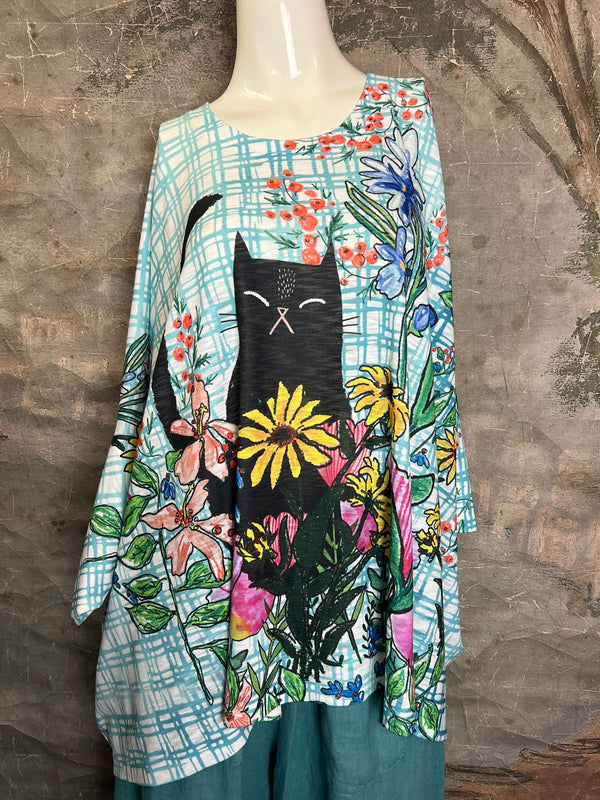 T1369K White Knit Whimsy Top-Misty Bloom