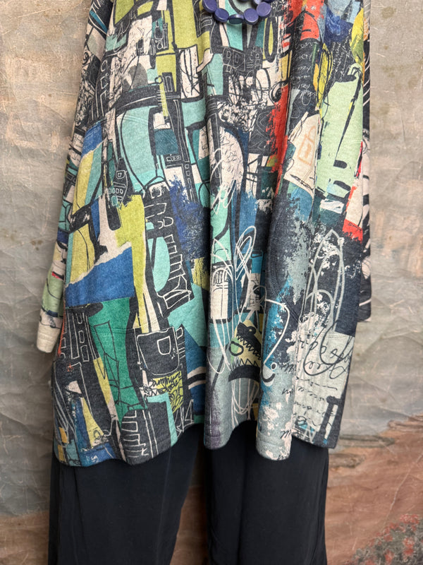 T1097 Cowlneck Dolman Slv Top-vivid dreams