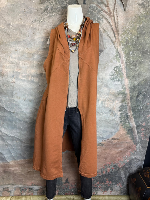 2626AU Zip Hoodie Vest-Ginger