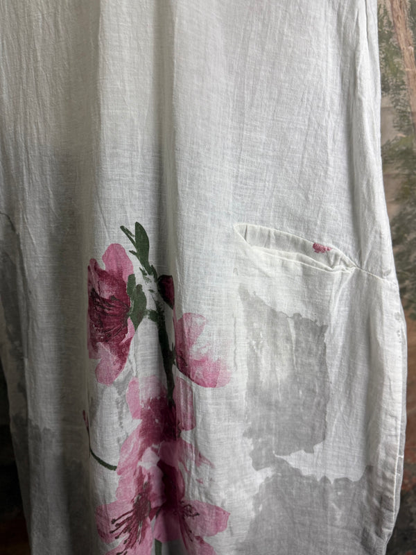 90847B Painters Garden Dress-White