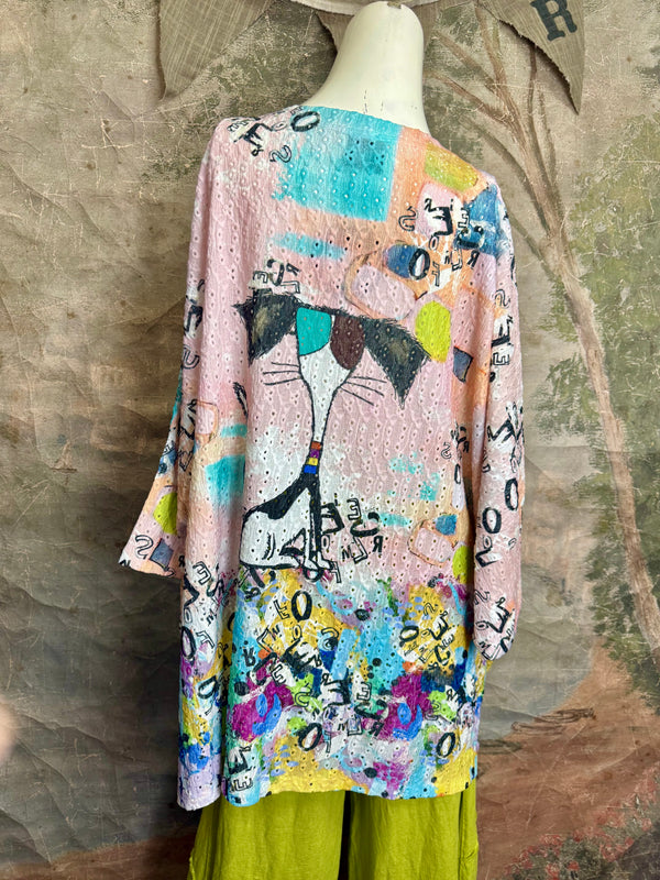 T1196 Vneck Dolman High-low Top-Piper