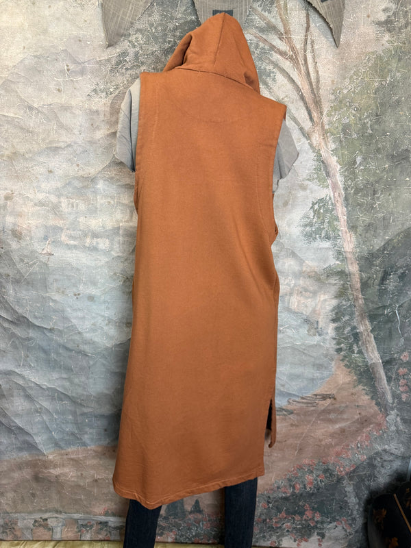 2626AU Zip Hoodie Vest-Ginger