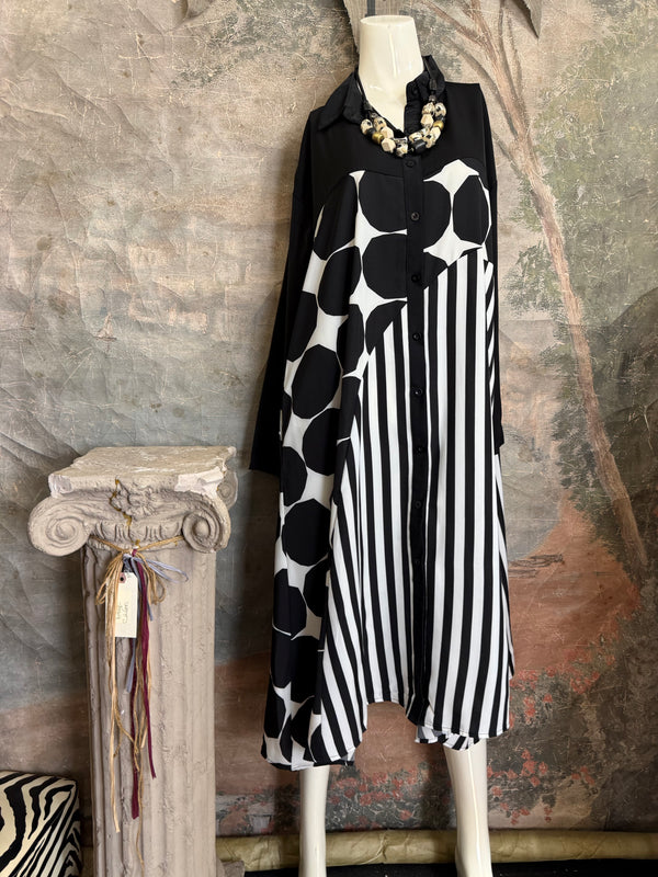 1221 Colorblock Shirt Dress-style 1