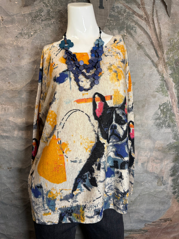 25704 Icon Print Sweater-Frenchy