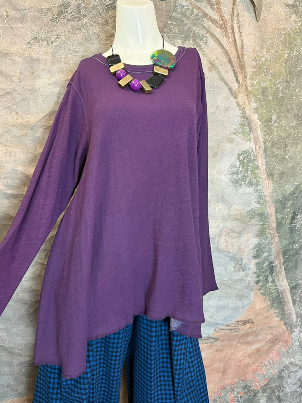 1050-88 Cotton Knit Angel Tee-Eggplant