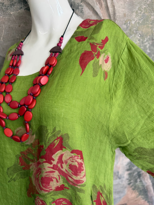 90645-62 Rose Pocket Tunic-KIWI