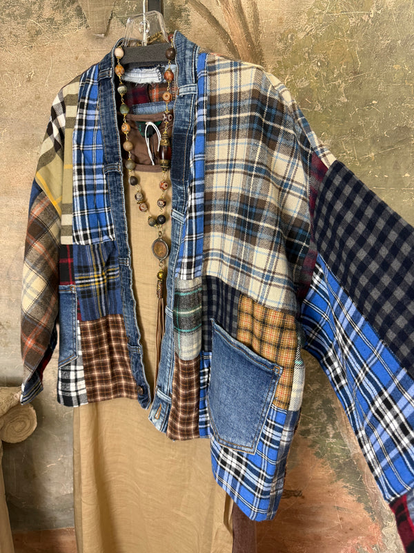 5573 Lodge Flannel Cardigan-Mix D