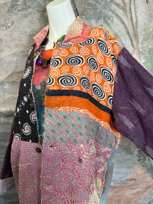JG-183 Kantha Sunrise Coat-MIX 5