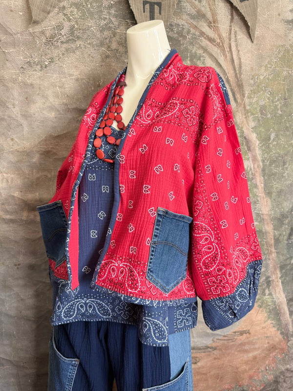 5756 Bandana Mix Cardigan