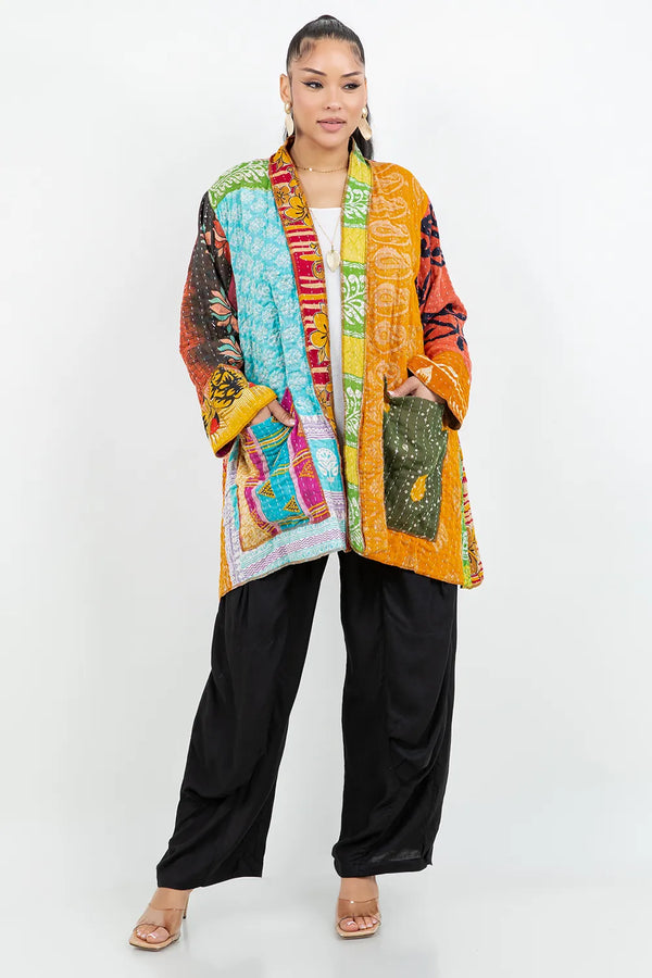 SS6142 Speak Love Kantha Jacket-B