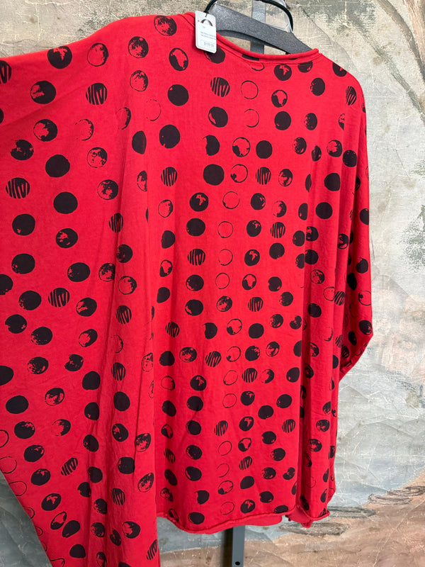 715CL-MOON Oversized Tunic Tee-Red