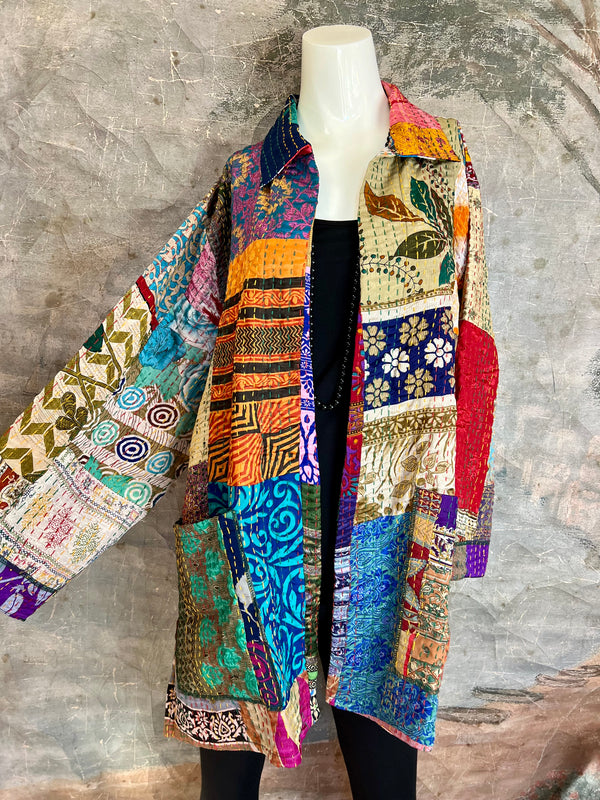 5683J Kantha/Vintage Kimono JKT-Bold Mix