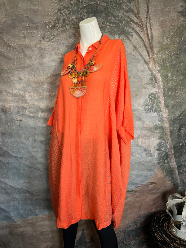 6513 O'Size Kimono Tunic/Dress-Tabasco