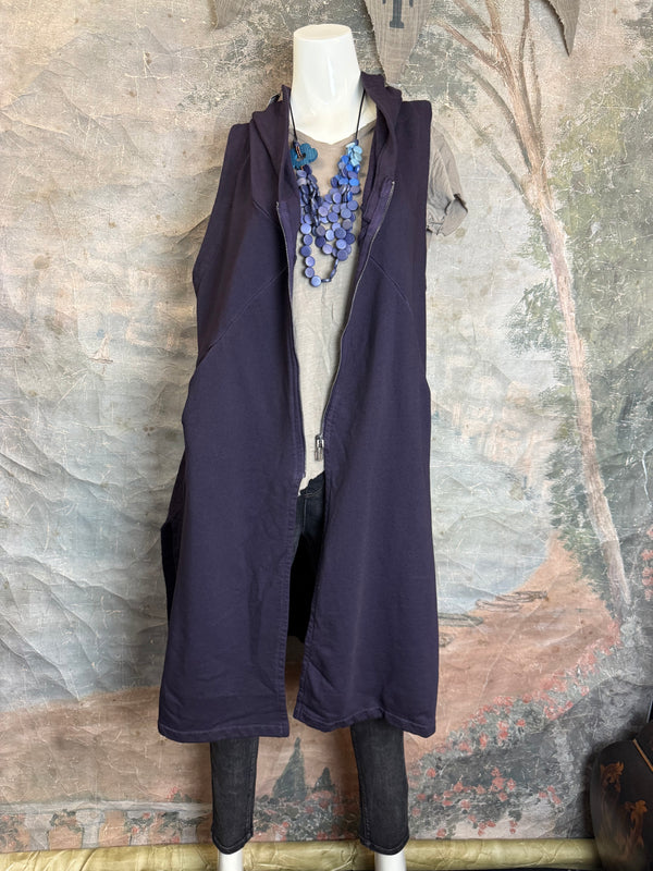 2626AU Zip Hoodie Vest-Purple