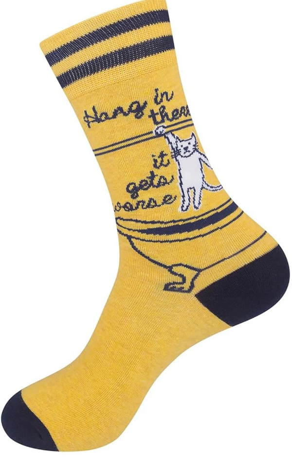 Art To Wear Novelty Socks-hang in there it gets worse