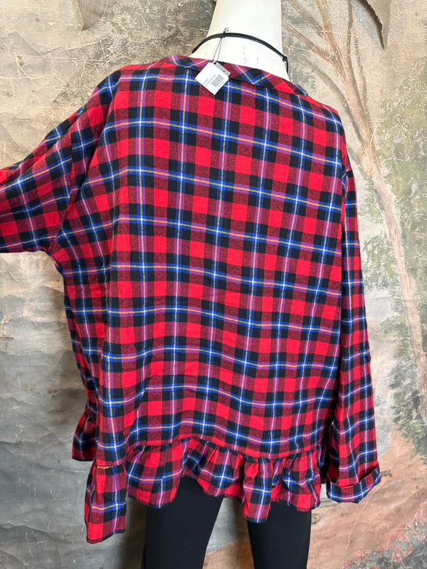 5430 Plaid Ruffle Top