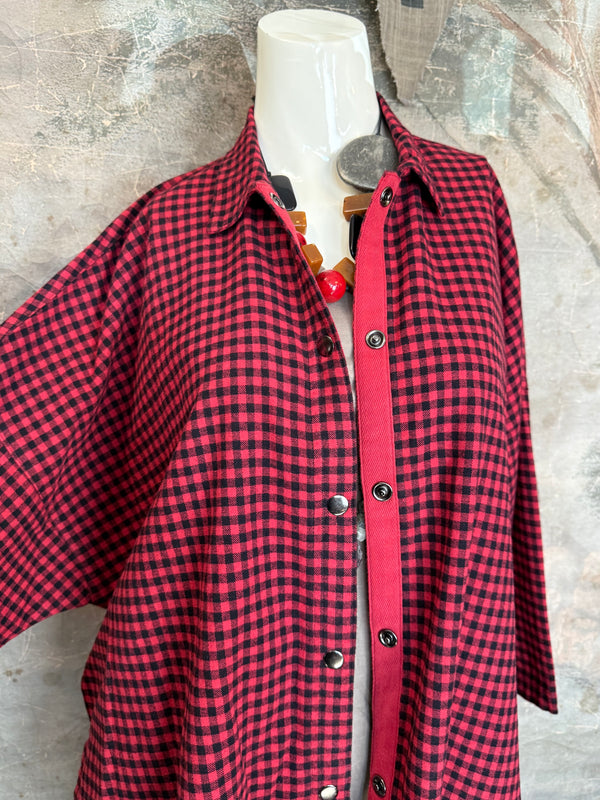 2500-2165 Small Check Big Shirt-Ruby