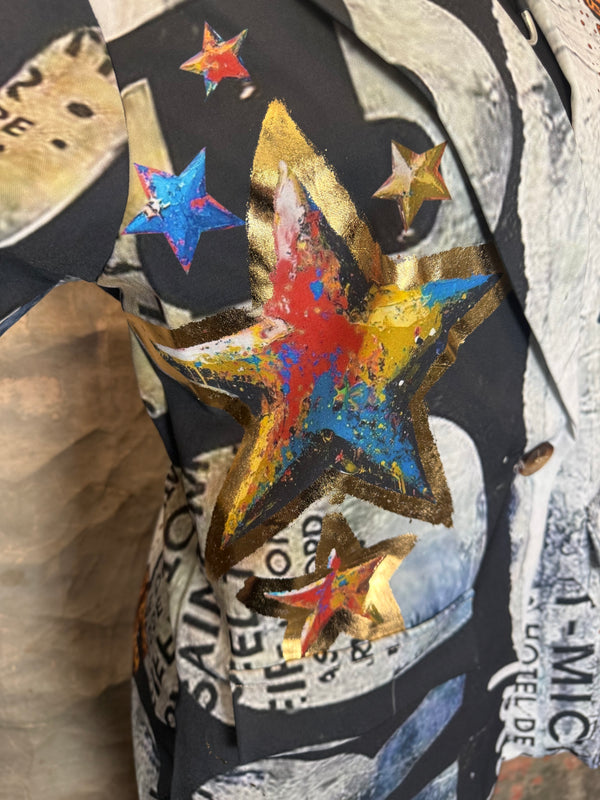 0A Leopard Mix Rock & Roll Graffiti Blazer