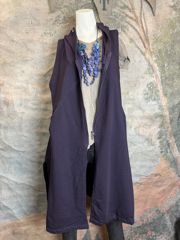2626AU Zip Hoodie Vest-Purple