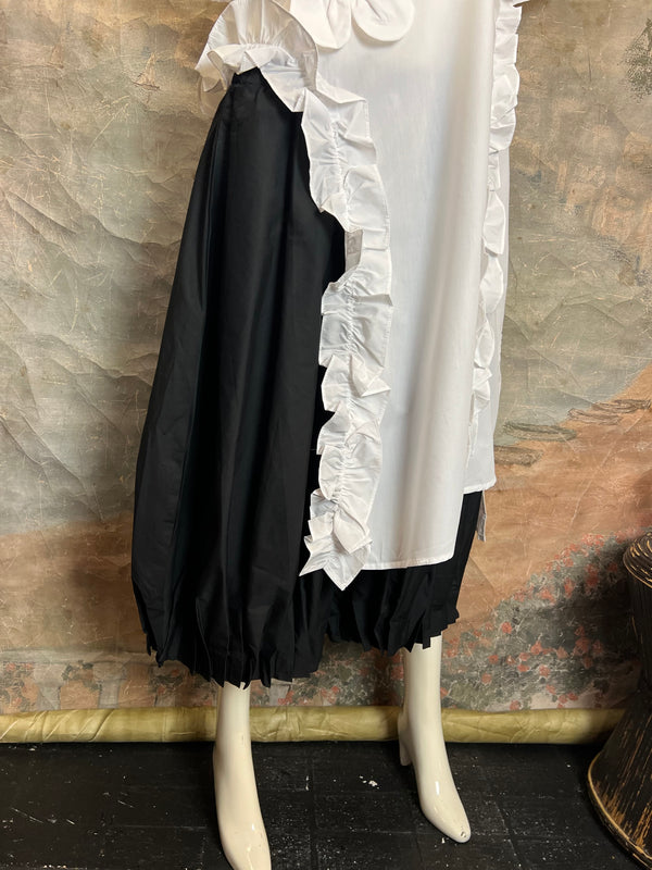 90915 Floral Applica Tunic W/Slits-White