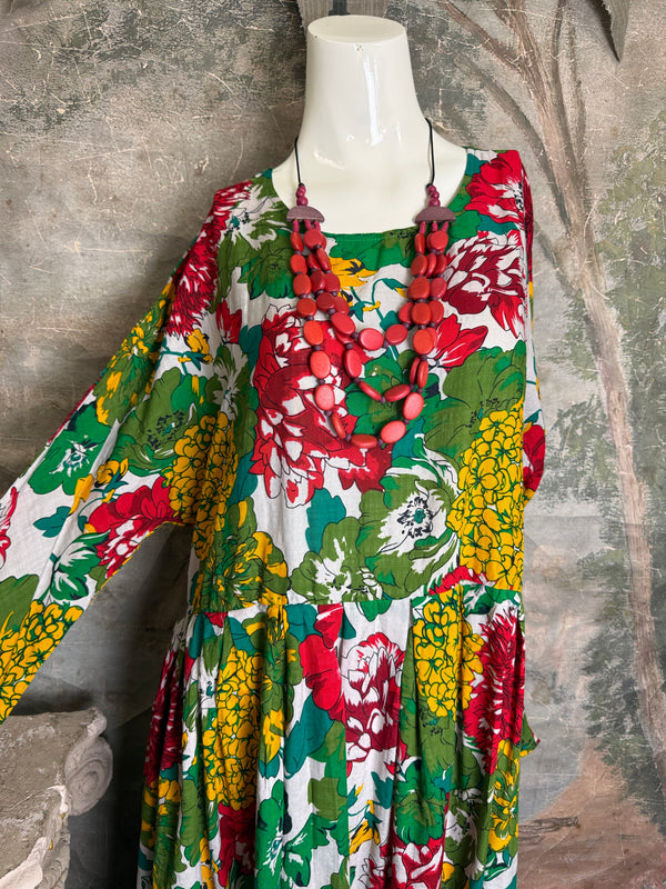 2659 Relaxed Floral Midi Dress