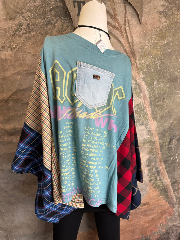 5576 Flannel Band Tees-Mix 2