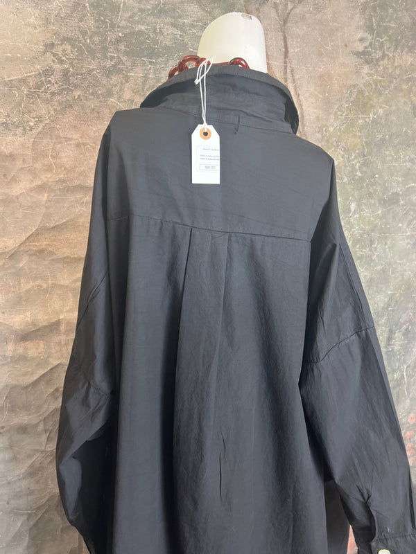 91750 Oversized Shirt Jacket-Black