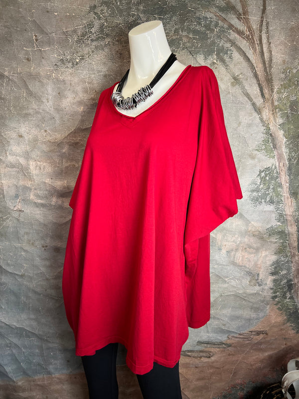 8715 Solid V-Elbow Tunic Tshirt-Amaryllis
