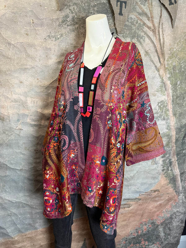 ANU 19828 Embroidered Duster JKT-Macroon