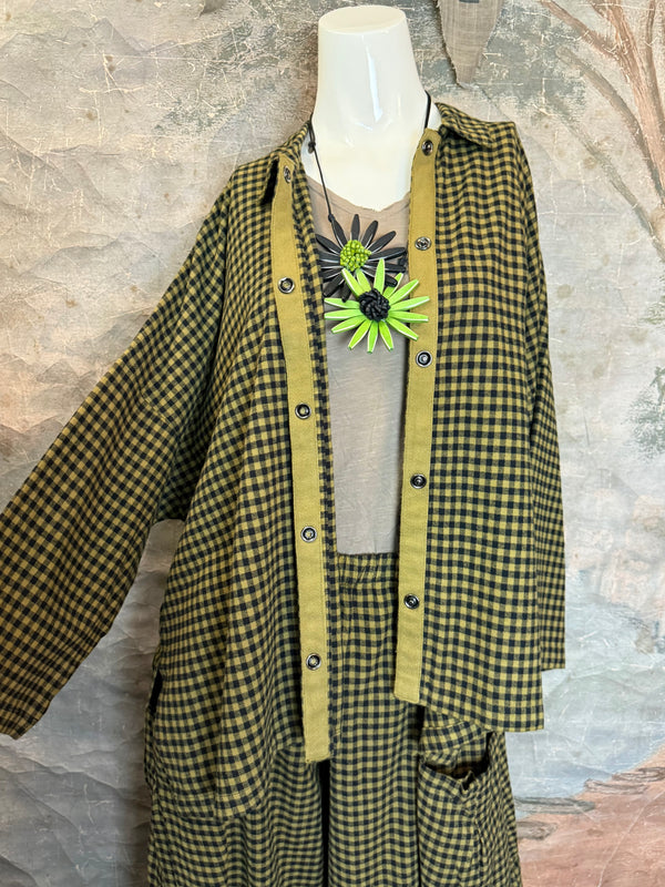 2500-2165 Small Check Big Shirt-Teak