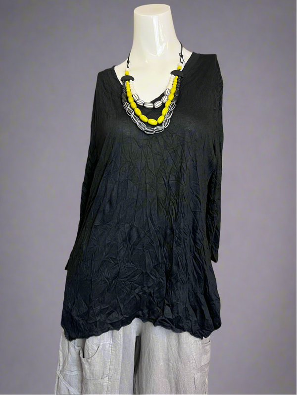 25065 Crinkle V-Neck Top