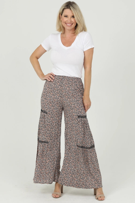 N5R84WA41 Wide Leg Pants w/Lace