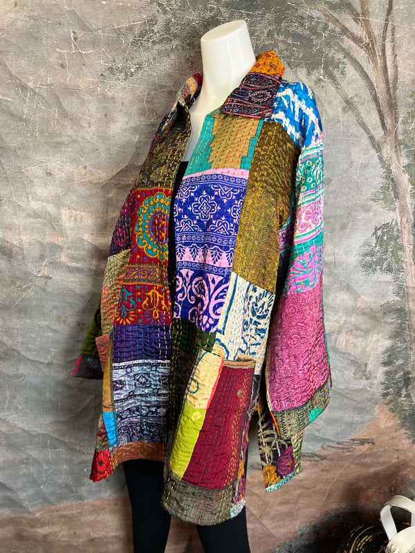 5683J Kantha/Vintage Kimono JKT-Bold Mix 2