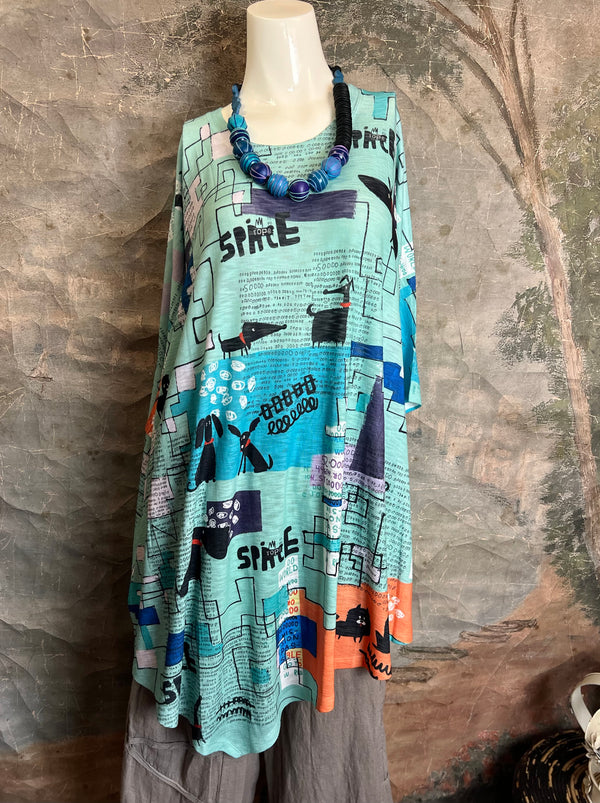 T721K Crewneck Dolman Slv Top-CROSSPUZZLE