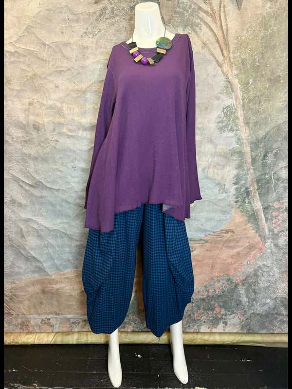 1050-88 Cotton Knit Angel Tee-Eggplant