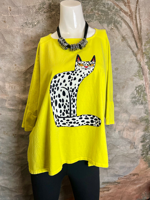T1388C One Size Dolman Slv Tee-Sassy/Yellow