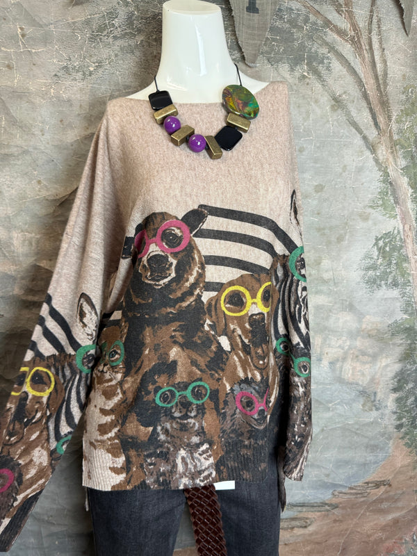 25704 Icon Print Sweater