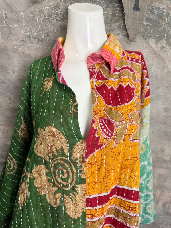1013w Long Kurta Shirt Dress-Abby