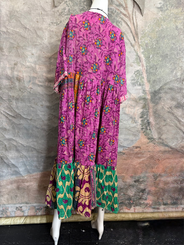 1027w Kantha Arts Tiered Dress-Mix 9